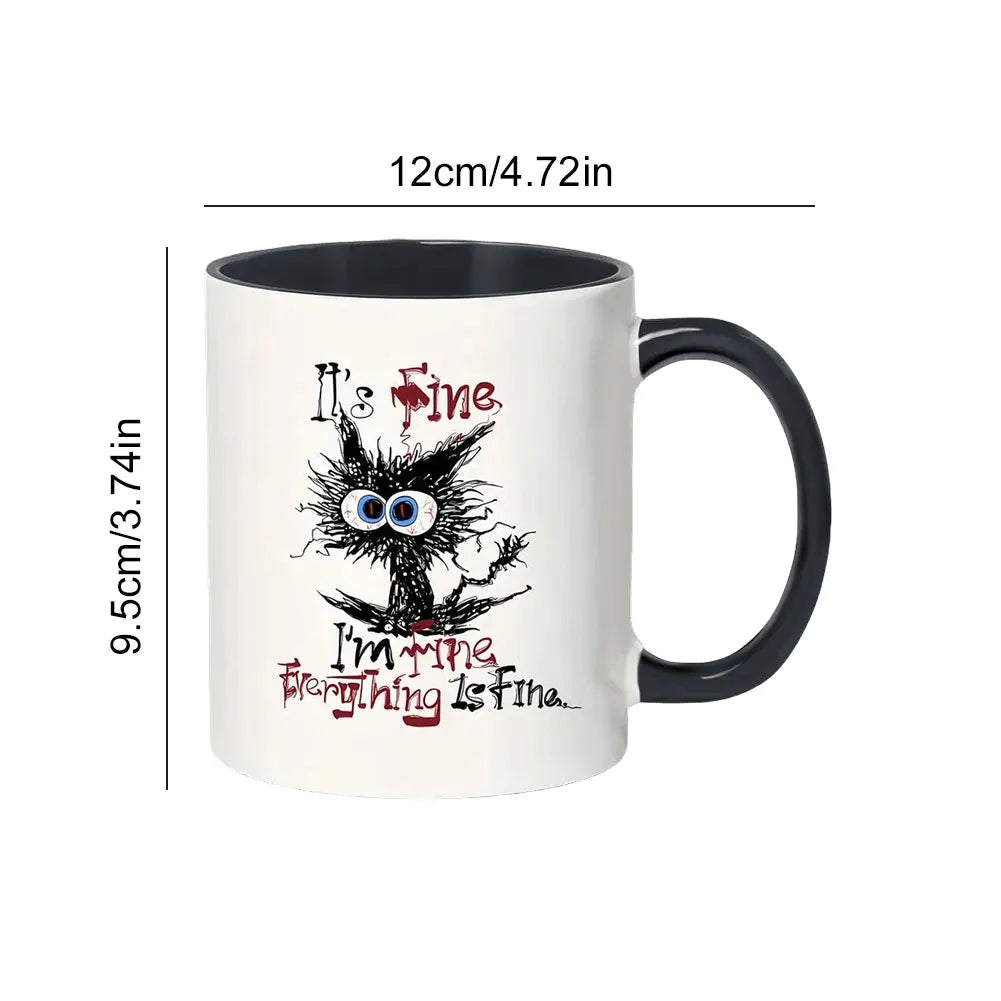 11oz Lord Of The Cats Mug The Furrllowship Of The Ring Cat Lovers Coffee Mug Ceramic Tea Cup for Coffee, Tea and Hot Drinks Gift