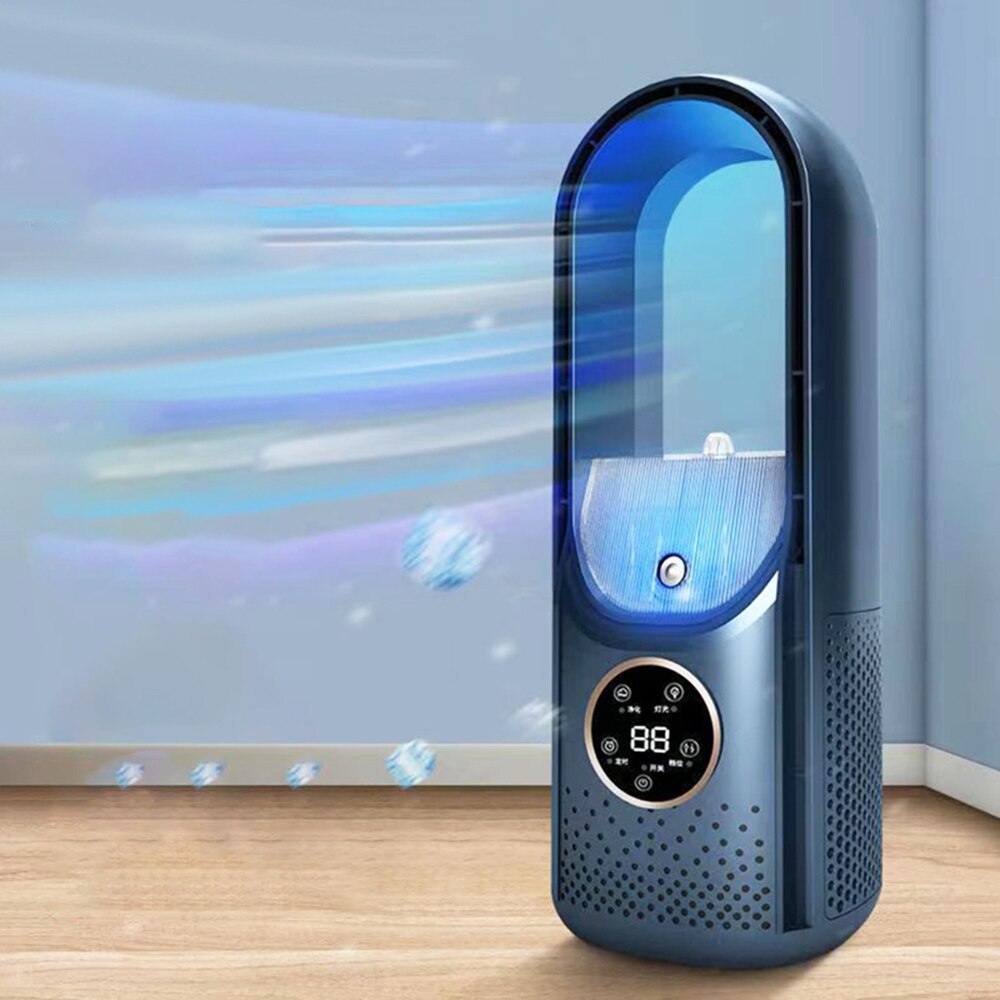 Bladeless Fan Portable Air Conditioner LED Display Desktop Fanless Blade Cooler Cooling Fan Tower Air Cooler for Office Bedroom