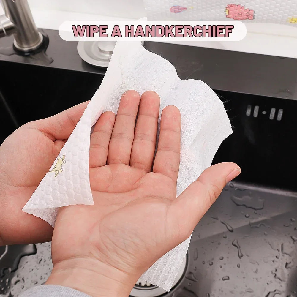 500/50pcs Kitchen Disposable Rags Reusable Non-Woven Cleaning Cloths Washing Dishcloths Rag Cloth Towels Scouring Pads Wholesale
