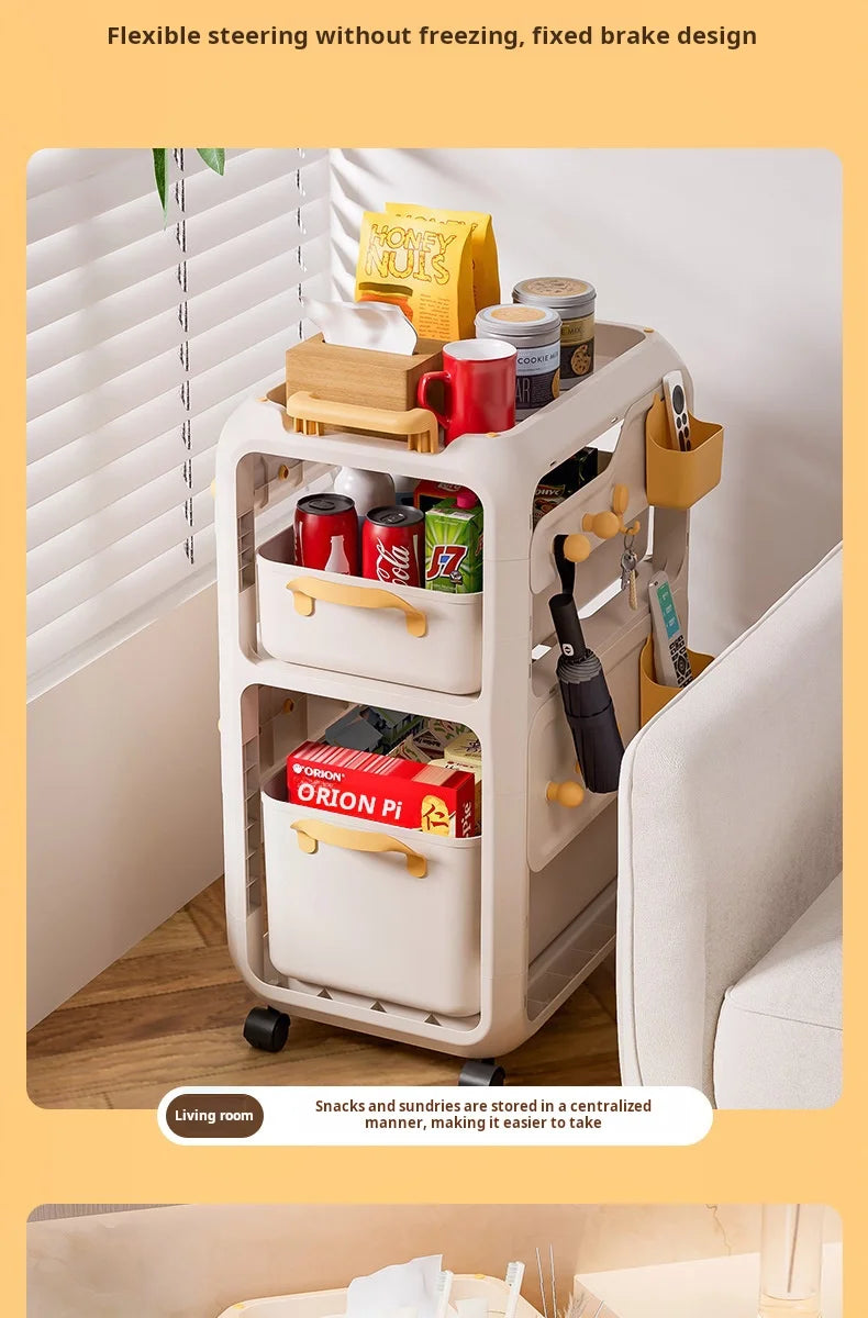 Backpack Storage Rack, Movable Trolley, Book Storage Artifact, Home Multi-layer Table, Lower Bag Storage Rack, Bookshelf
