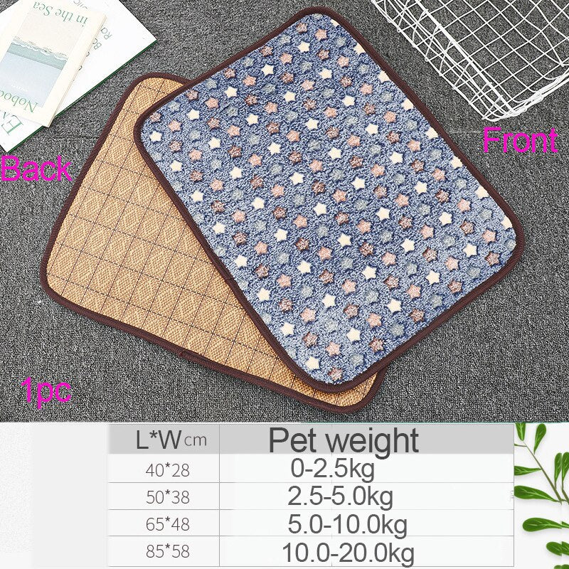 Dog Mat Cooling Summer Pad Mat For Dogs Cat Blanket Sofa Breathable Pet Dog Bed Summer Washable For Small Medium Large Dogs Car