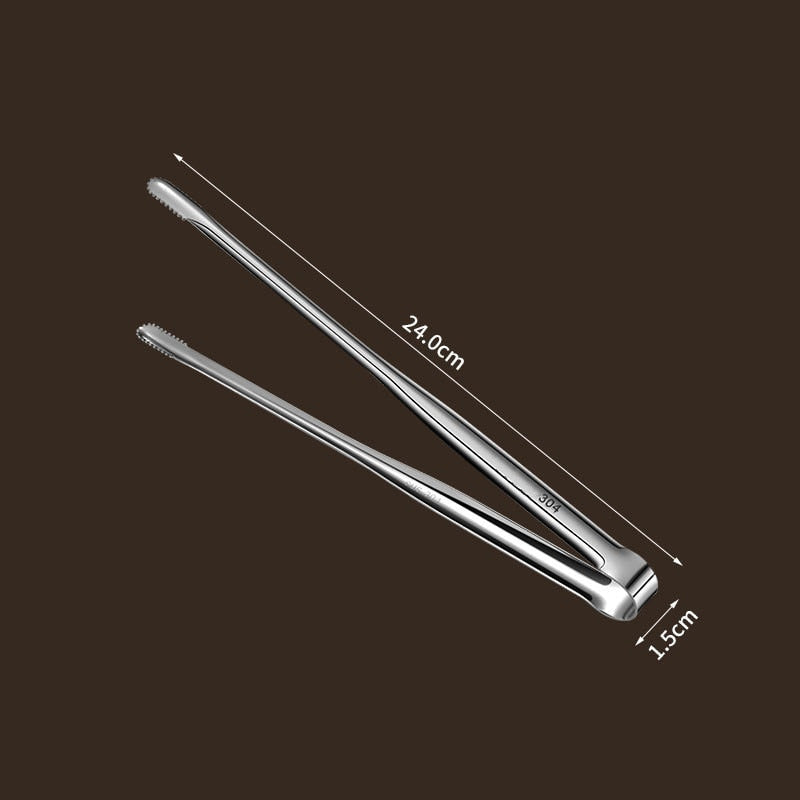 7/9/12inch 304 Stainless Steel Food Clip BBQ Grill Steak Food Clip Silicone Non-slip Handle Bread Tong Party Kitchen Accessories