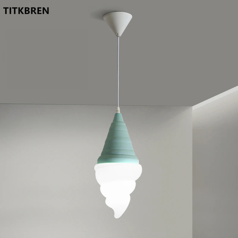 Dessert Shop Ice Cream Cones Pendant Lights Creative Children Bedroom Bedside Hanging Lamp Kids Room Fixture Suspension Lighting