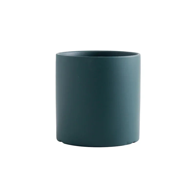 Flower Plant Pot Colorful Ceramic Flowerpot Nordic Style Succulent Planter Cylindrical Flower Pots With Hole Garden Decoration