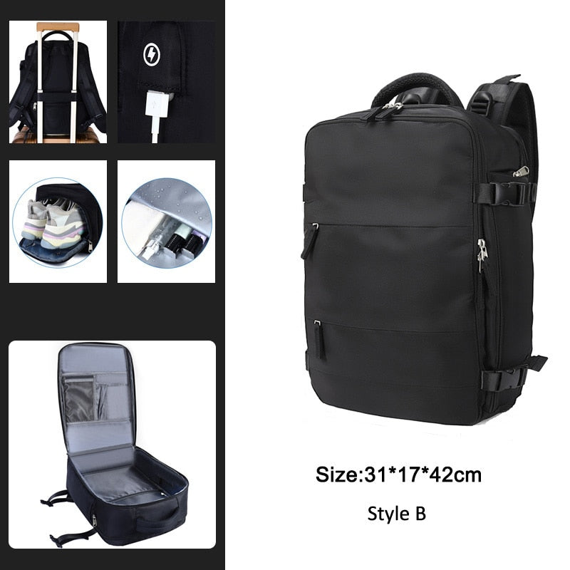 Extendible Travel Backpack Unisex Laptop Bag Women Large Luggage Bags Men's Students Business Trip USB Charge Mochila XA299C