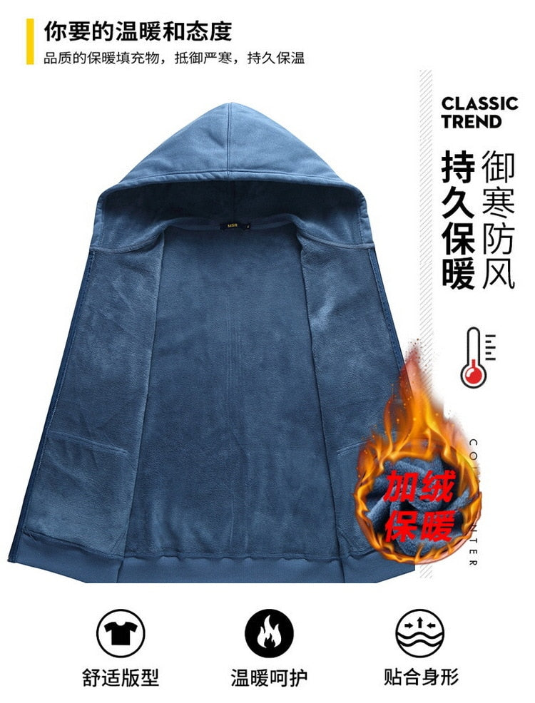 12XL 10XL Men's Fleece Outdoor Plus Size Man Hoodies Spring Autumn Polar Fleece Cardigan Hooded Sweater Jacket Men Sweatshirt