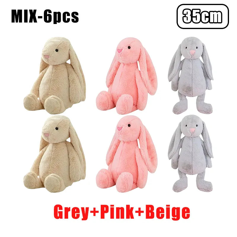 Cute Easter Rabbit Plush Toy Long Ear Bunny Stuffed Animal Soft Cotton Sleeping Mate for Boys and Girls