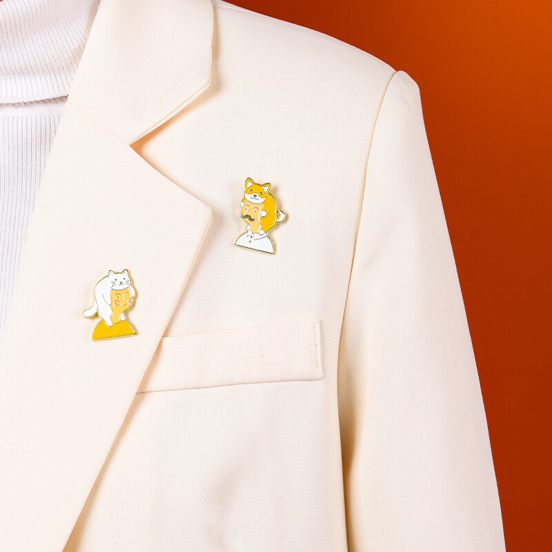 Cat Mom Dad Animal Enamel Pins Custom Cute Pets Cats Dogs Nurturance Series Brooch Lapel Badge Cartoon Jewelry Gift for Friend