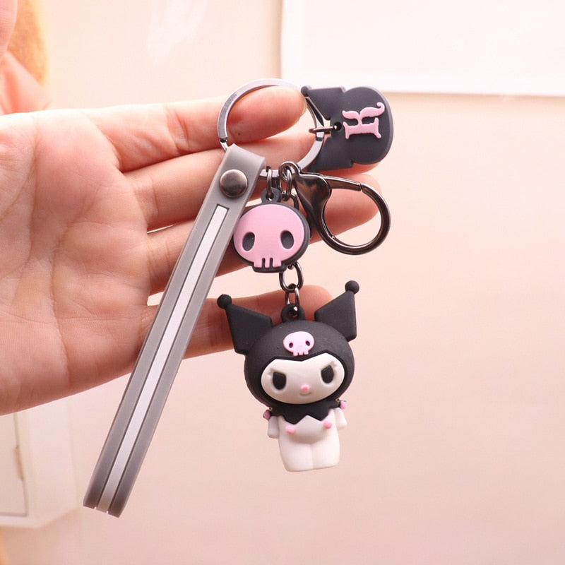 Kawaii Hello Kitty Keychain Sanrio Anime Cartoon Melody Kuromi Cinnamoroll Toys Cute Pendant Dolls Car Key Ring Girl&Child Gifts