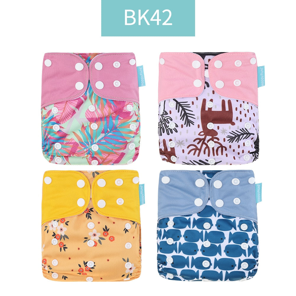 Baby Nappy 4Pcs/Set Diaper Cover Waterproof&Reusable Cloth Diaper
