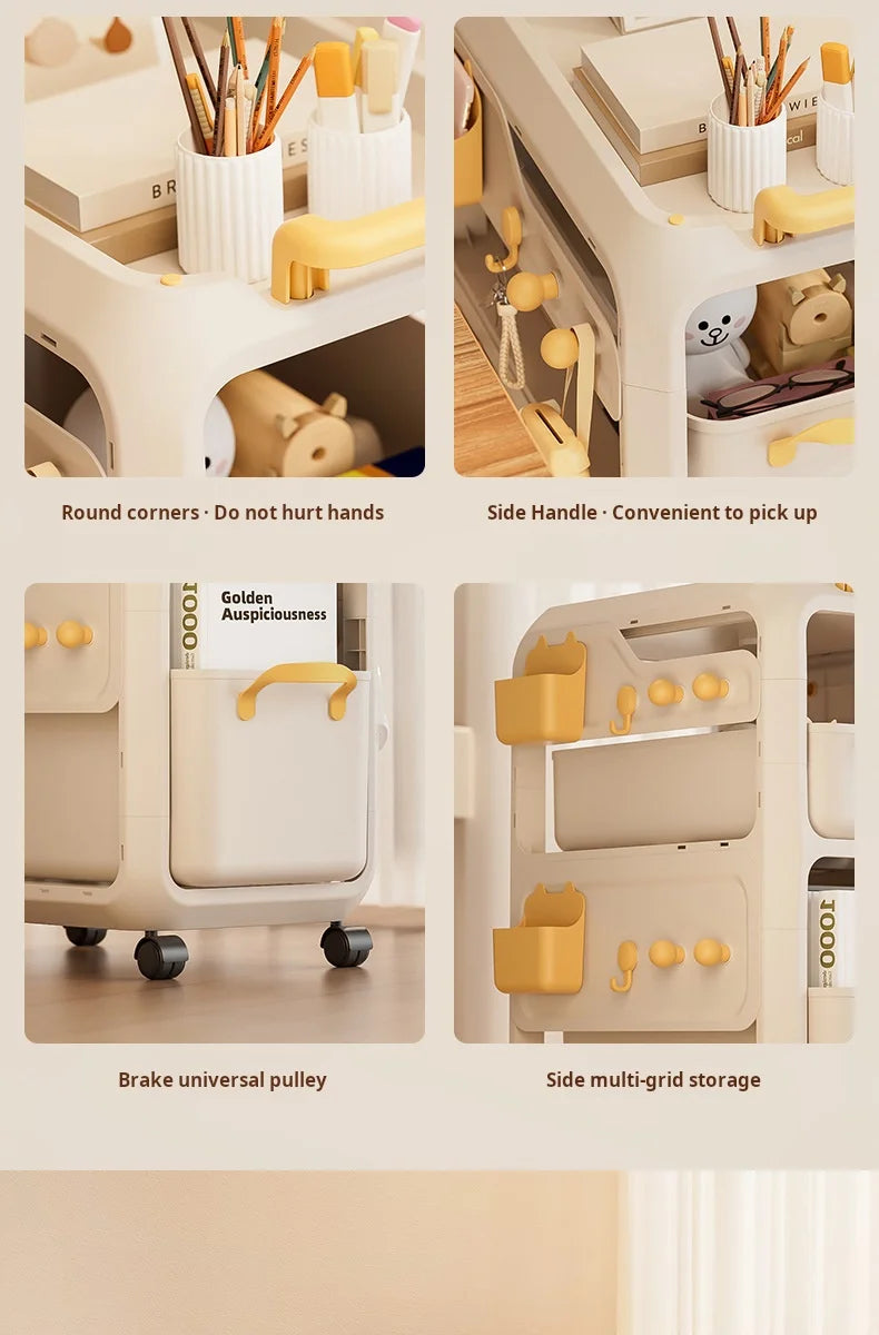 Backpack Storage Rack, Movable Trolley, Book Storage Artifact, Home Multi-layer Table, Lower Bag Storage Rack, Bookshelf