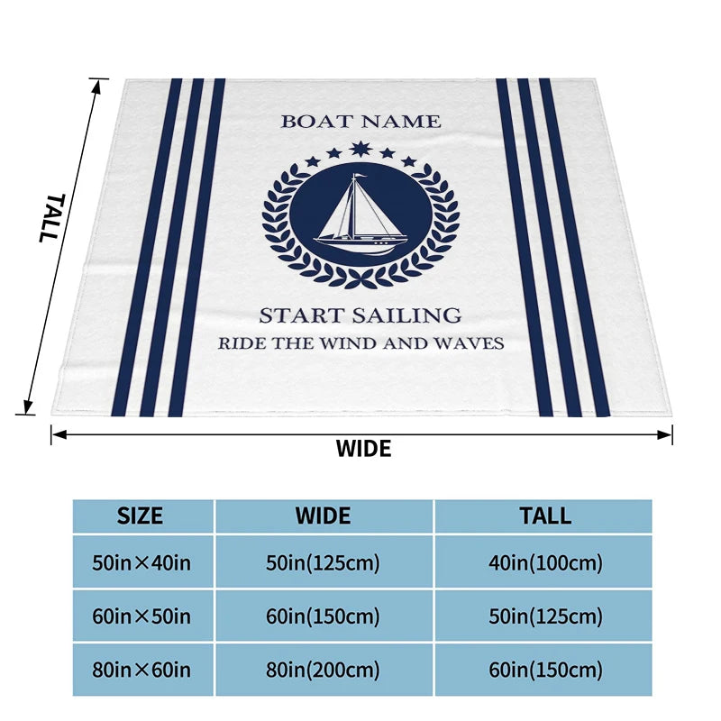 Blue Nautical Upholstery Blankets Soft Flannel Blankets Bed Blankets Breathable Thermal Bedding & Travel Blankets Customizable