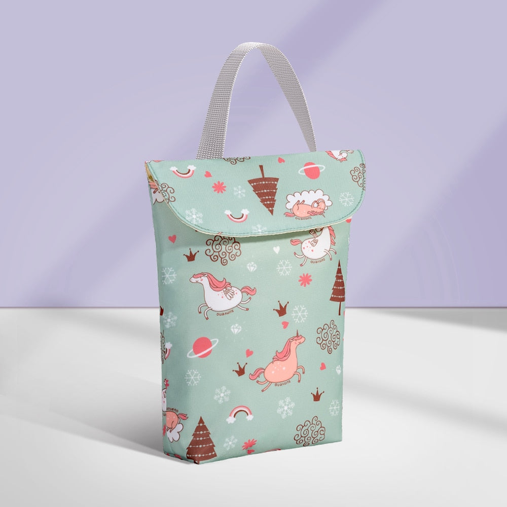 Sunveno Baby Diaper Bag Organizer Reusable Waterproof Wet/Dry Cloth Bag