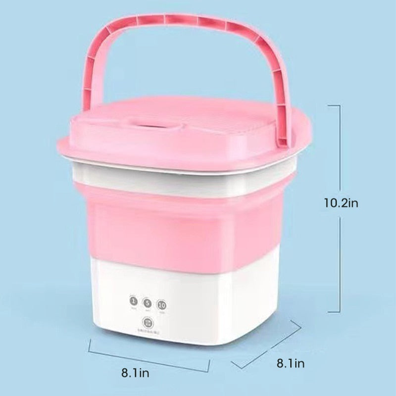 Folding Washing Machine For Clothes With Dryer Bucket Washing For Socks Underwear Mini Washing Machine With Drying Centrifuge