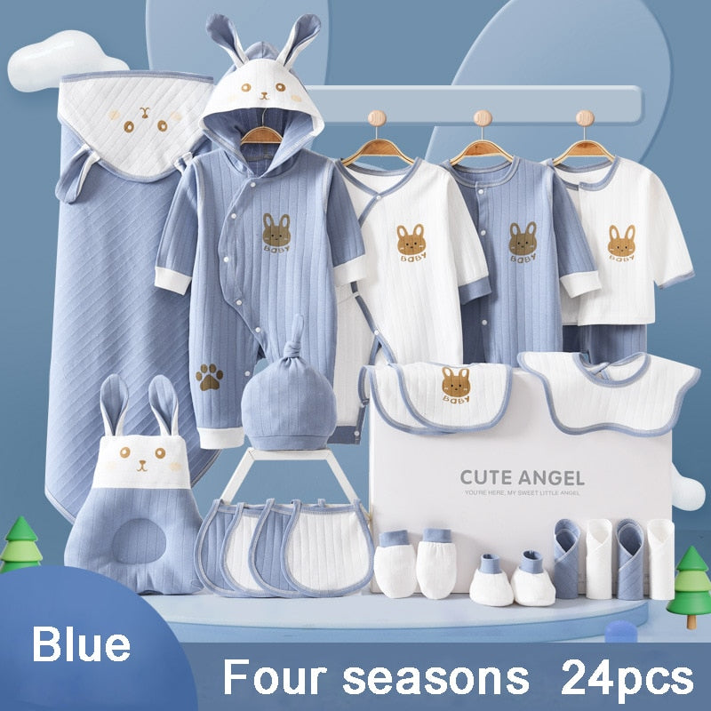 22/24/26 Pieces/0-3Months Newborn Baby Clothing 100% Cotton Kids Clothes Suit Unisex Infant Boys Girls Rabbit Clothing Set