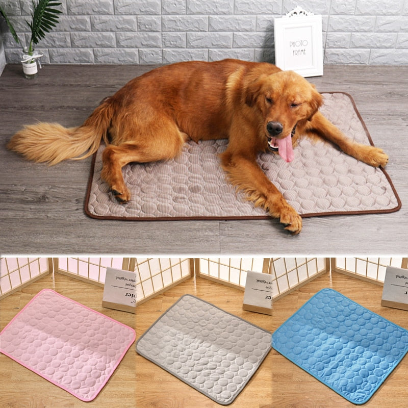 Dog Mat Cooling Summer Pad Mat For Dogs Cat Blanket Sofa Breathable Pet Dog Bed Summer Washable For Small Medium Large Dogs Car