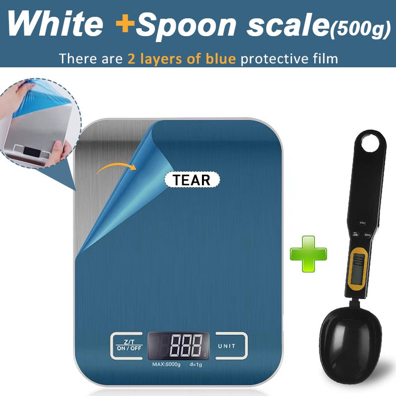 Kitchen Scale Digital 5/10kg 1g Electronic Weight Grams and Ounces Stainless Weighing Balance Measuring Food Coffee Baking Scale