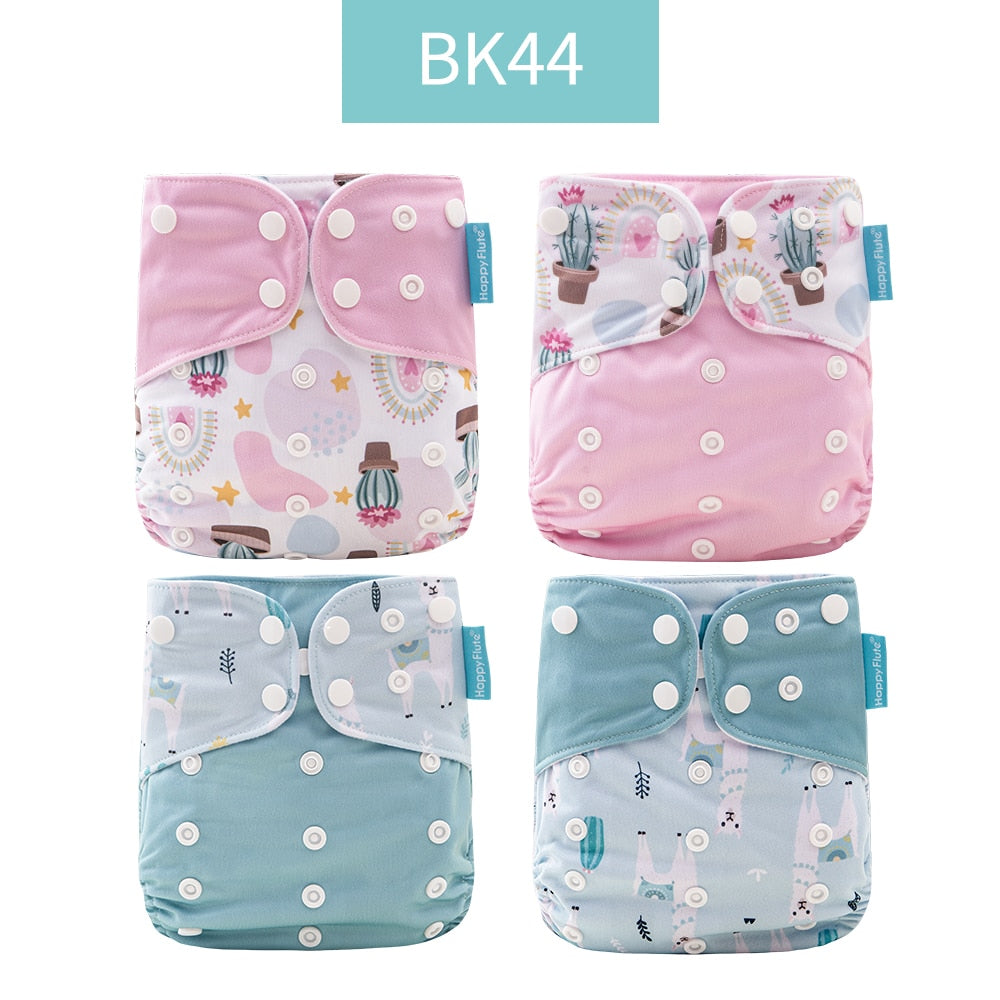 Baby Nappy 4Pcs/Set Diaper Cover Waterproof&Reusable Cloth Diaper