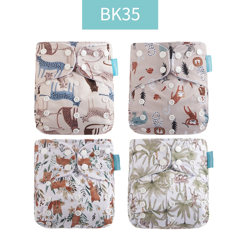Baby Nappy 4Pcs/Set Diaper Cover Waterproof&Reusable Cloth Diaper