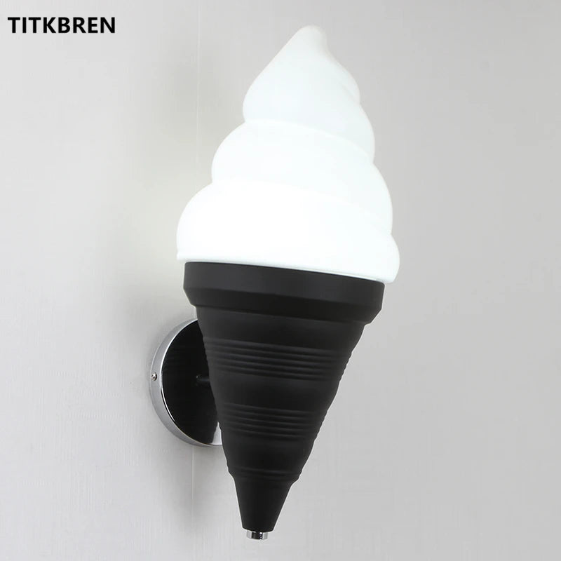 Dessert Shop Restaurant Ice Cream Cones Wall Lamp Creative Children's Room Bedside LED Lights Art Deco Fixture Home Lighting