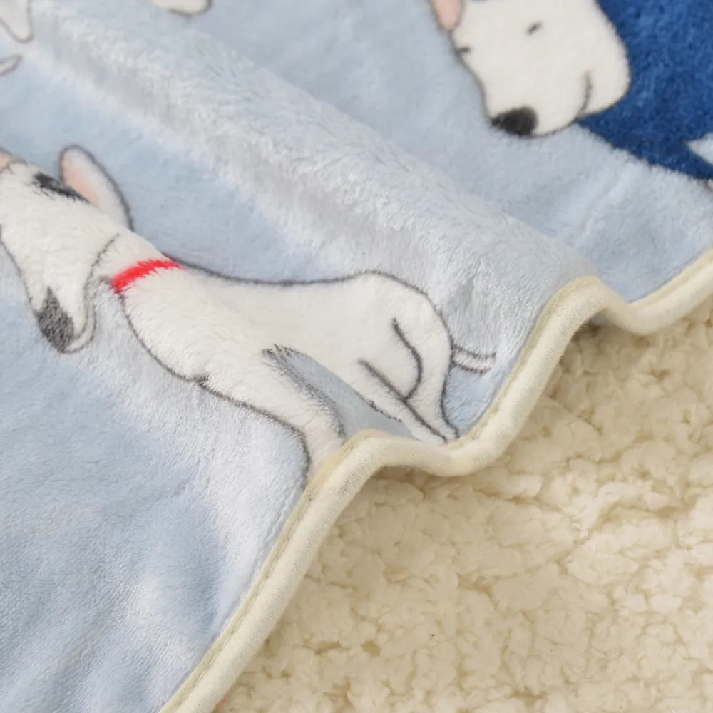100 x 75cm Cozy Warm Pet Bed Mat Cover Towel Cat Dog Flannel Bull Terrier Printed Soft Blanket For Small Medium Large Puppy Dogs