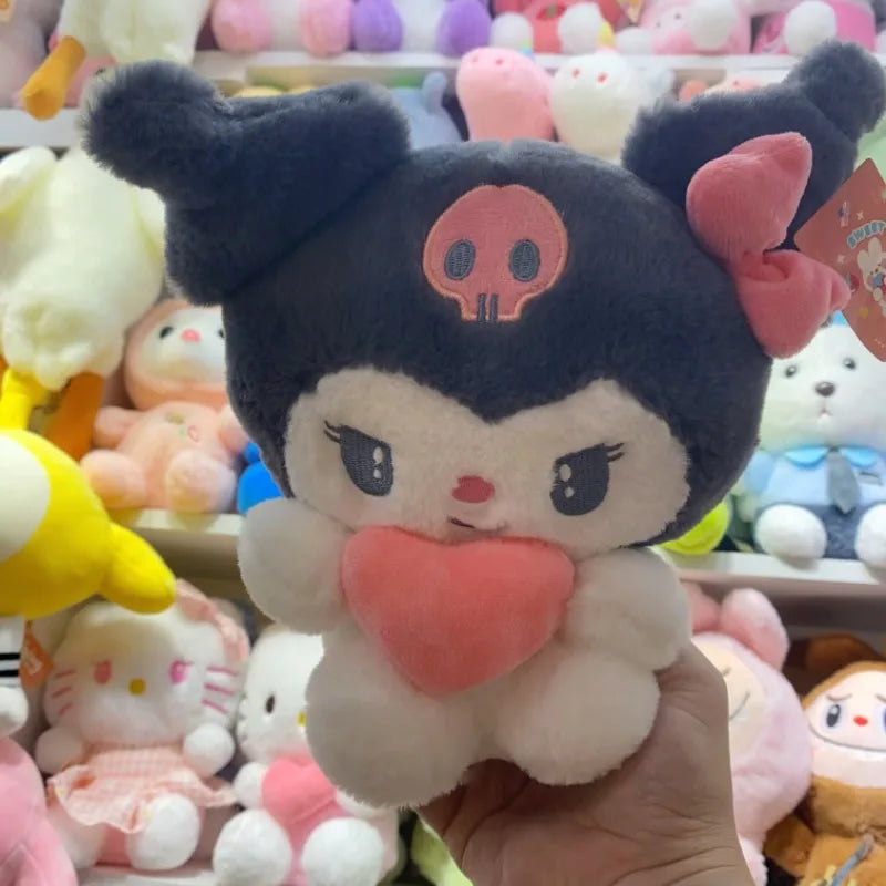 22cm Sanrio Hello Kitty Kuromi Pillow KT Plush Toy Girls Soft Stuffed Animal Toys Heart My Melody Cinnamoroll Stuff Doll Gifts