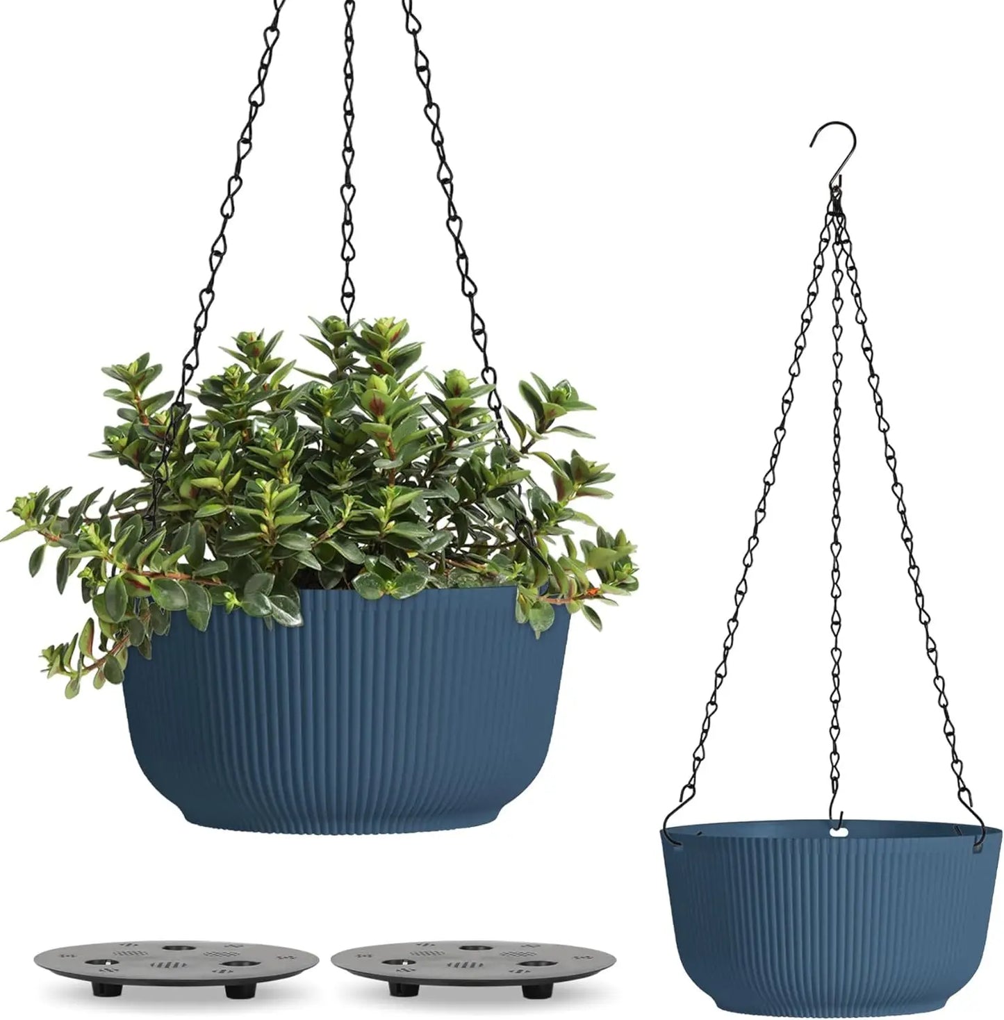12 Inch Large Hanging Planters for Outdoor Plants, 2 Pack Self Watering Hanging Pots Indoor, Hanging Baskets for Plants