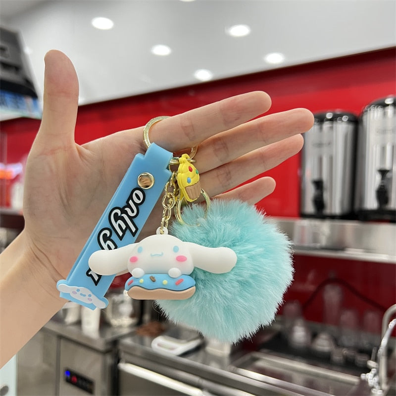 Kawaii Hello Kitty Keychain Sanrio Anime Cartoon Melody Kuromi Cinnamoroll Toys Cute Pendant Dolls Car Key Ring Girl&Child Gifts