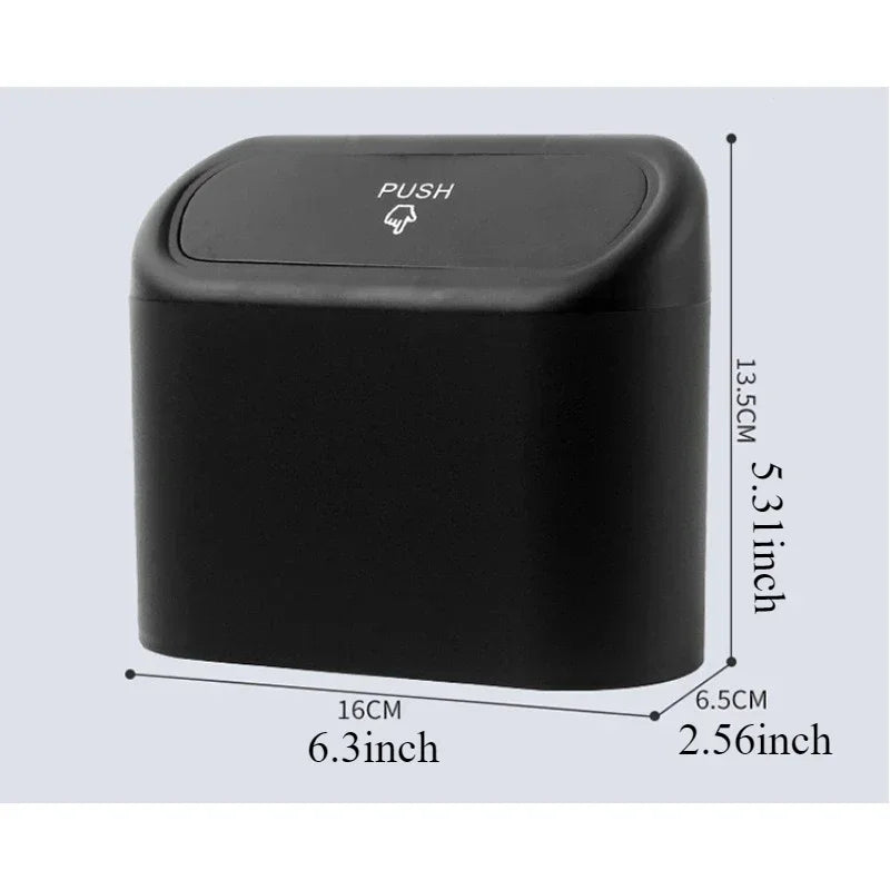 1pc Car Trash Can Seat Back Disposable Bag Mini Automobile With Cover Folding Storage Hanging Storage Box Multifunction Interior