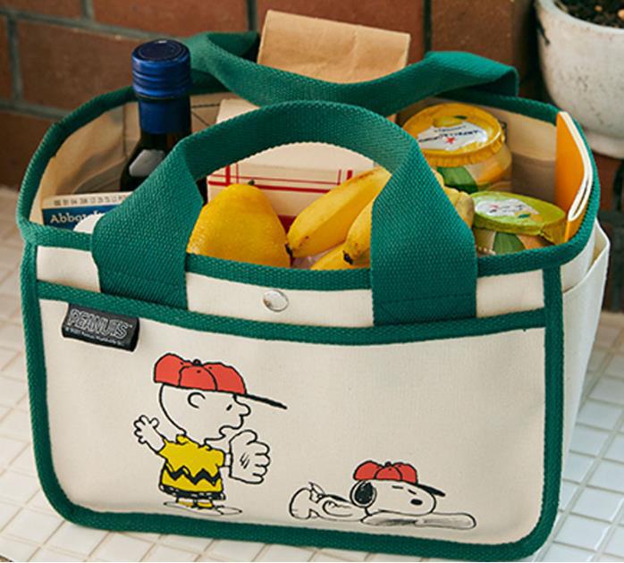 Snoopy Charlie Brown Anime Figures Cartoon Canvas Handbag Large Capacity Lunch Box