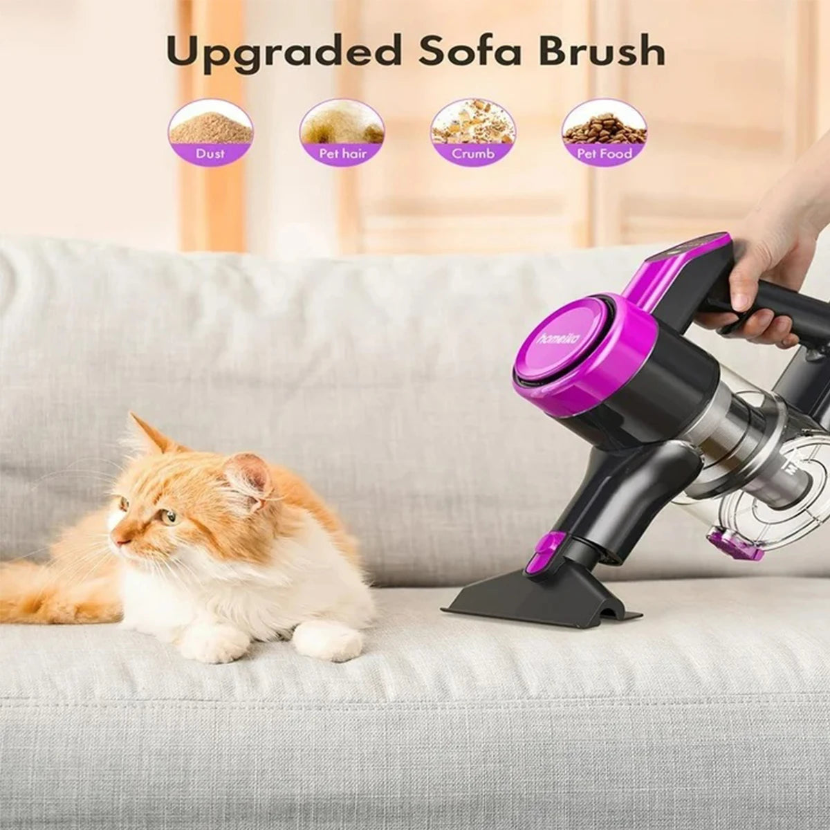 Homeika Cordless Vacuum Cleaner,23KPa 48mins Powerful Suction Vacuum LED Display,Lightweight Stick for HardFloor/Carpet/Pet Hair