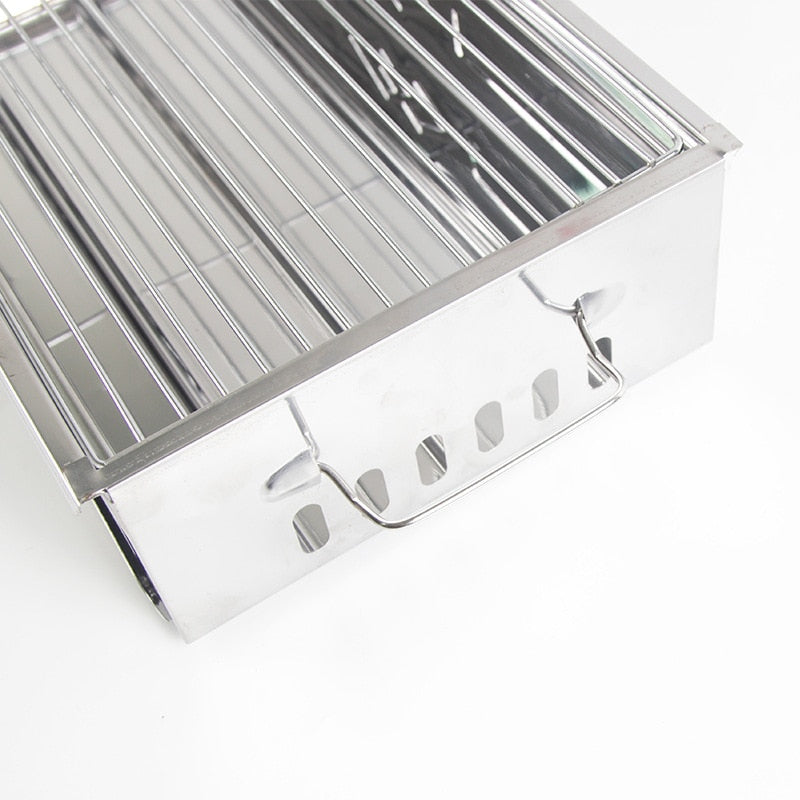 Portable Folding BBQ Grill Heating Stoves Multifunction Camping Barbecue Grill Rack Net Firewood Stove Stainless Steel BBQ Grill