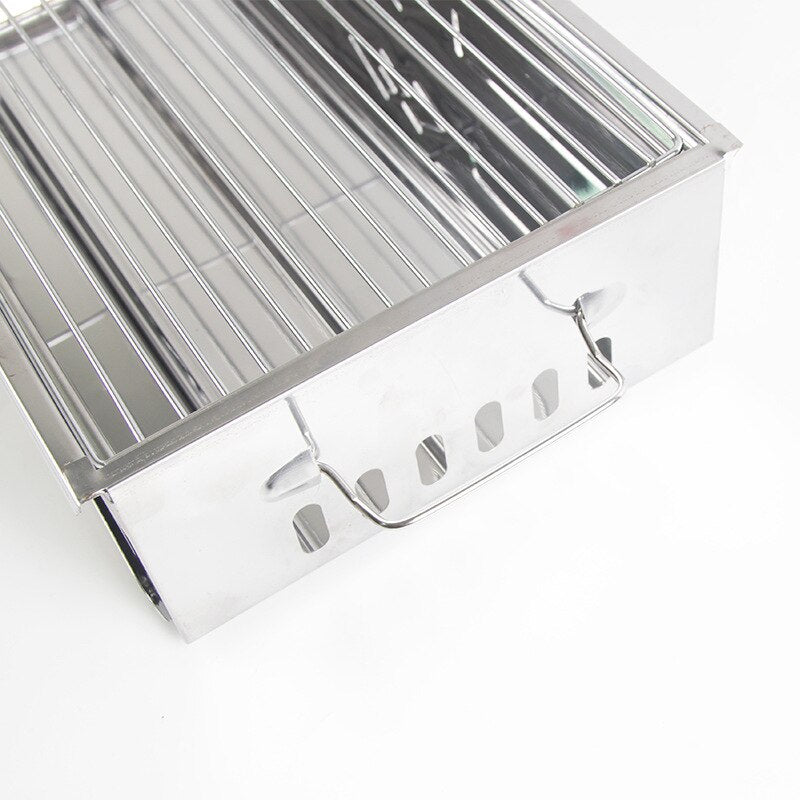 Portable Folding BBQ Grill Heating Stoves Multifunction Camping Barbecue Grill Rack Net Firewood Stove Stainless Steel BBQ Grill