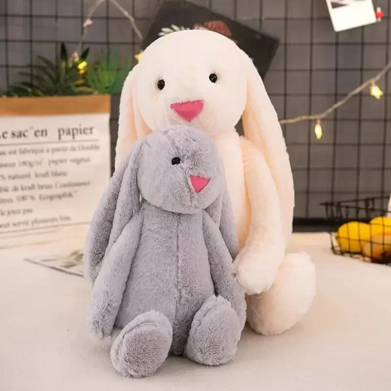 Cute Easter Rabbit Plush Toy Long Ear Bunny Stuffed Animal Soft Cotton Sleeping Mate for Boys and Girls