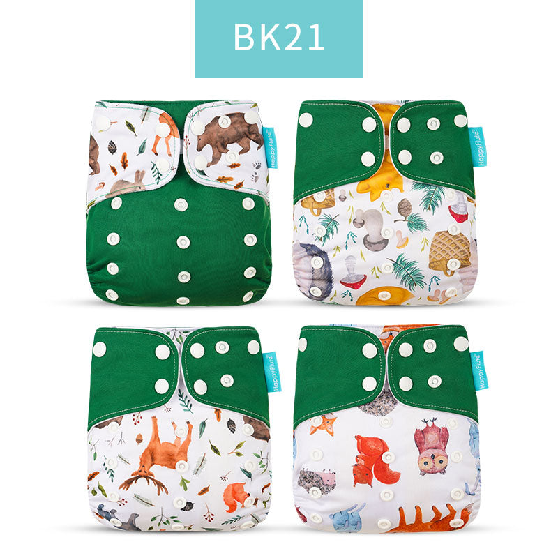 Baby Nappy 4Pcs/Set Diaper Cover Waterproof&Reusable Cloth Diaper