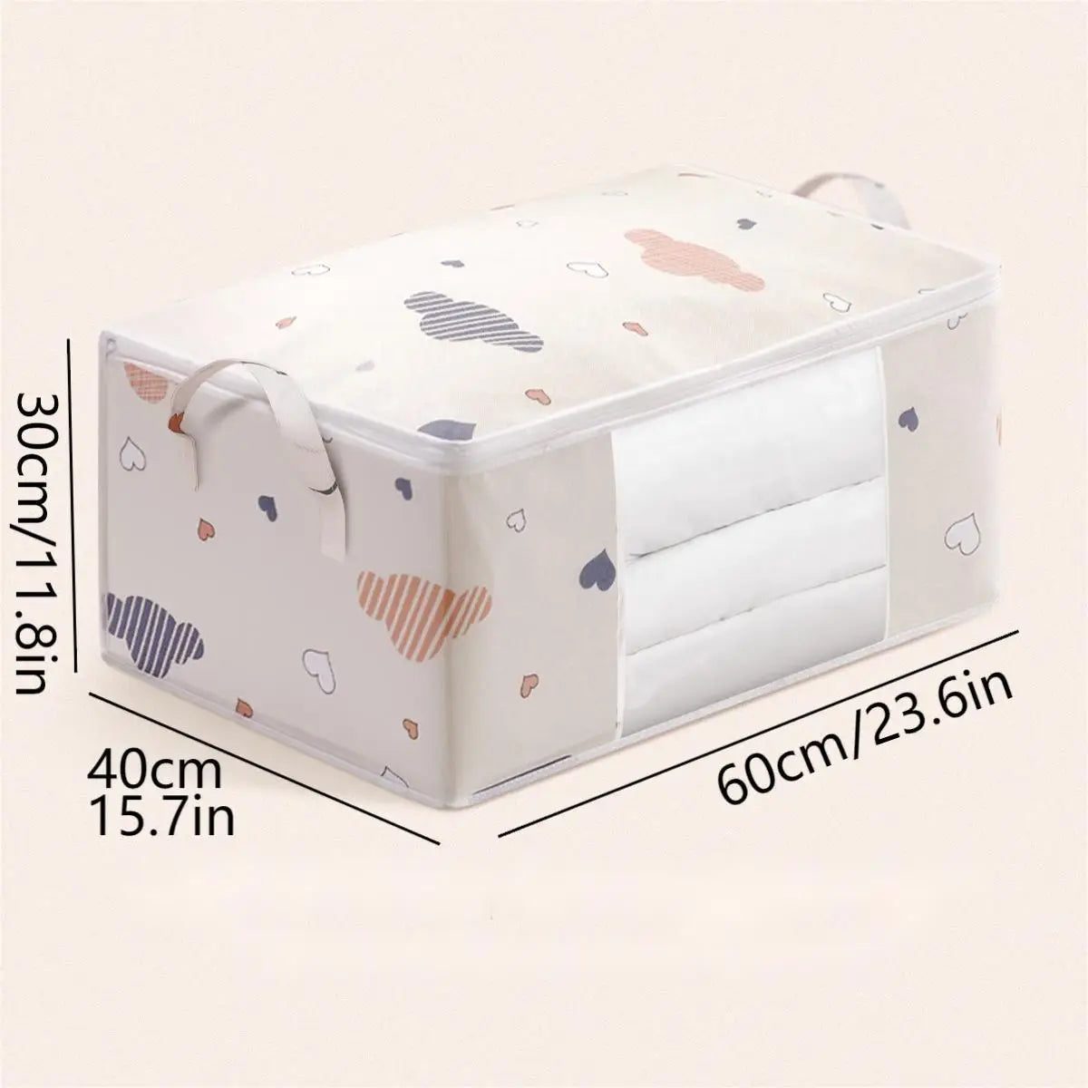 Dustproof Large Capacity Storage Bag, Quilt & Clothes Organizer With Zipper And Handles For Closet