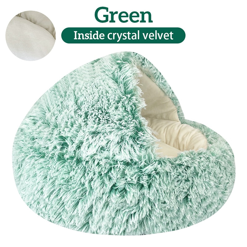 Dog winter plush pet cat bed Round cat mat Cat House 2 in 1 Warm cat sleeping bag cat litter dog kennel Dog supplies