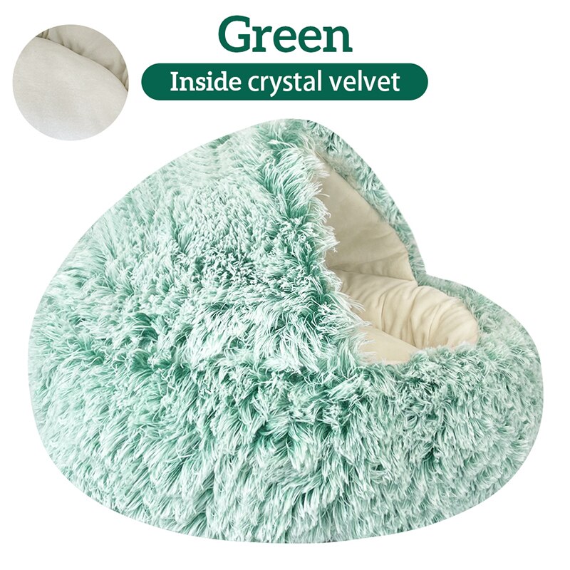 Dog winter plush pet cat bed Round cat mat Cat House 2 in 1 Warm cat sleeping bag cat litter dog kennel Dog supplies