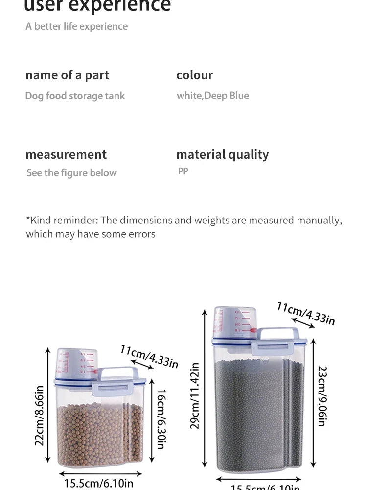 Airtight Food Storage Container Large Capacity Kitchen Rice Bucket Pet Food Dispenser Grains Moisture And Insect Proof EasyClean