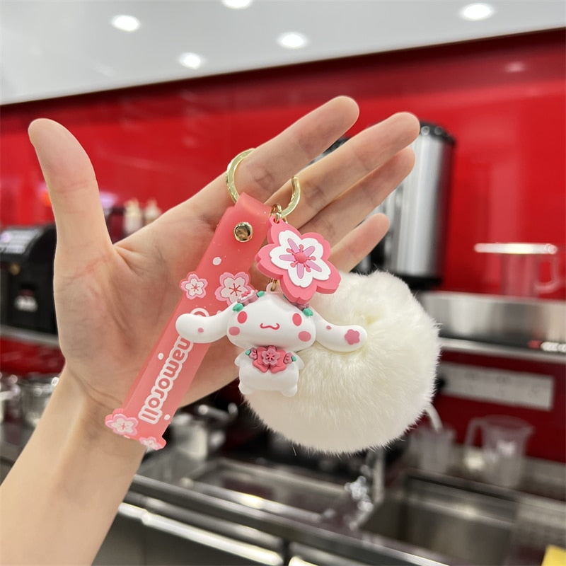 Kawaii Hello Kitty Keychain Sanrio Anime Cartoon Melody Kuromi Cinnamoroll Toys Cute Pendant Dolls Car Key Ring Girl&Child Gifts