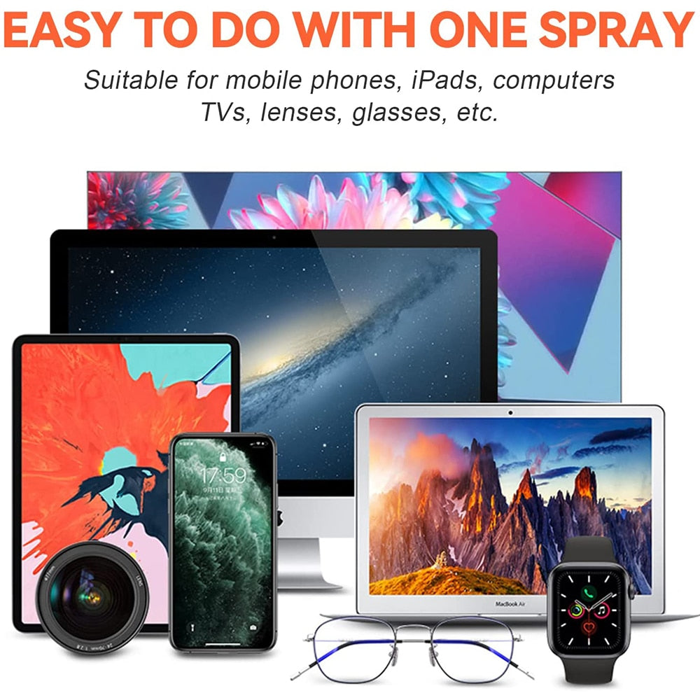 2in1 Microfiber Screen Cleaner Spray Bottle Set Mobile Phone Ipad Camera GoPro Computer Microfiber Cloth Cleaning
