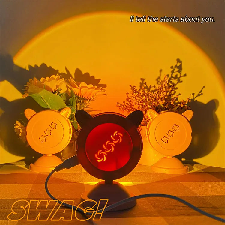 LTOON Mini sunset light net red sunset light floor-to-ceiling photo projection dusk warm light dawn dawn light USB night light