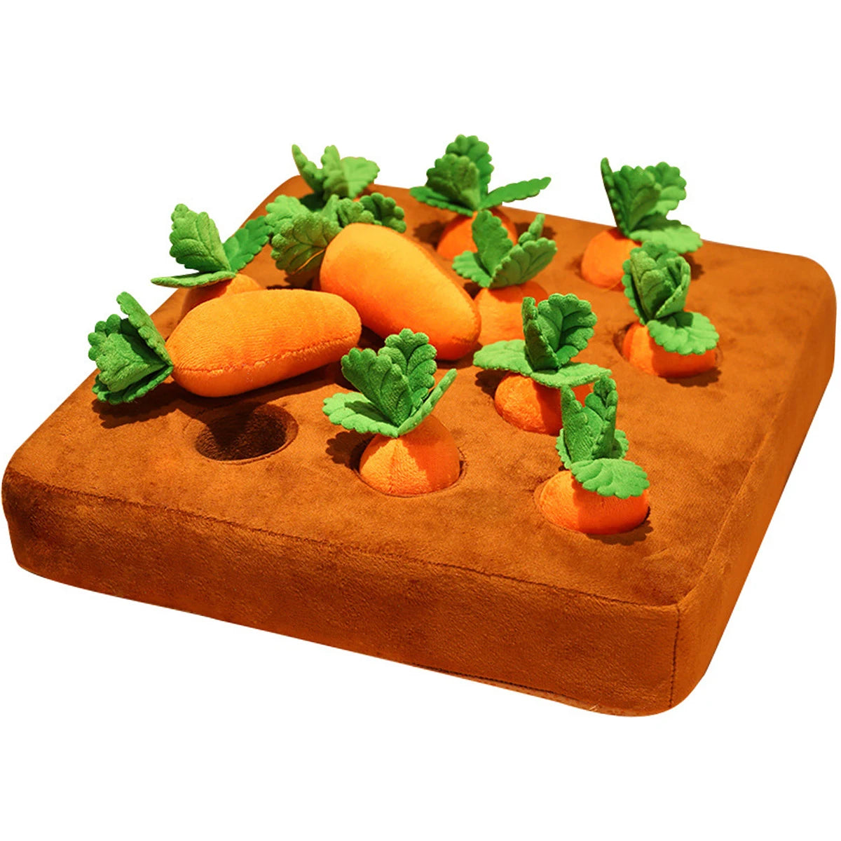 Carrots Enrichment Dog Puzzle Toys,Hide and Seek Carrot Farm Dog Toys,Fun Carrot Patch Dog Snuffle Toy with Non-Slip Bottom