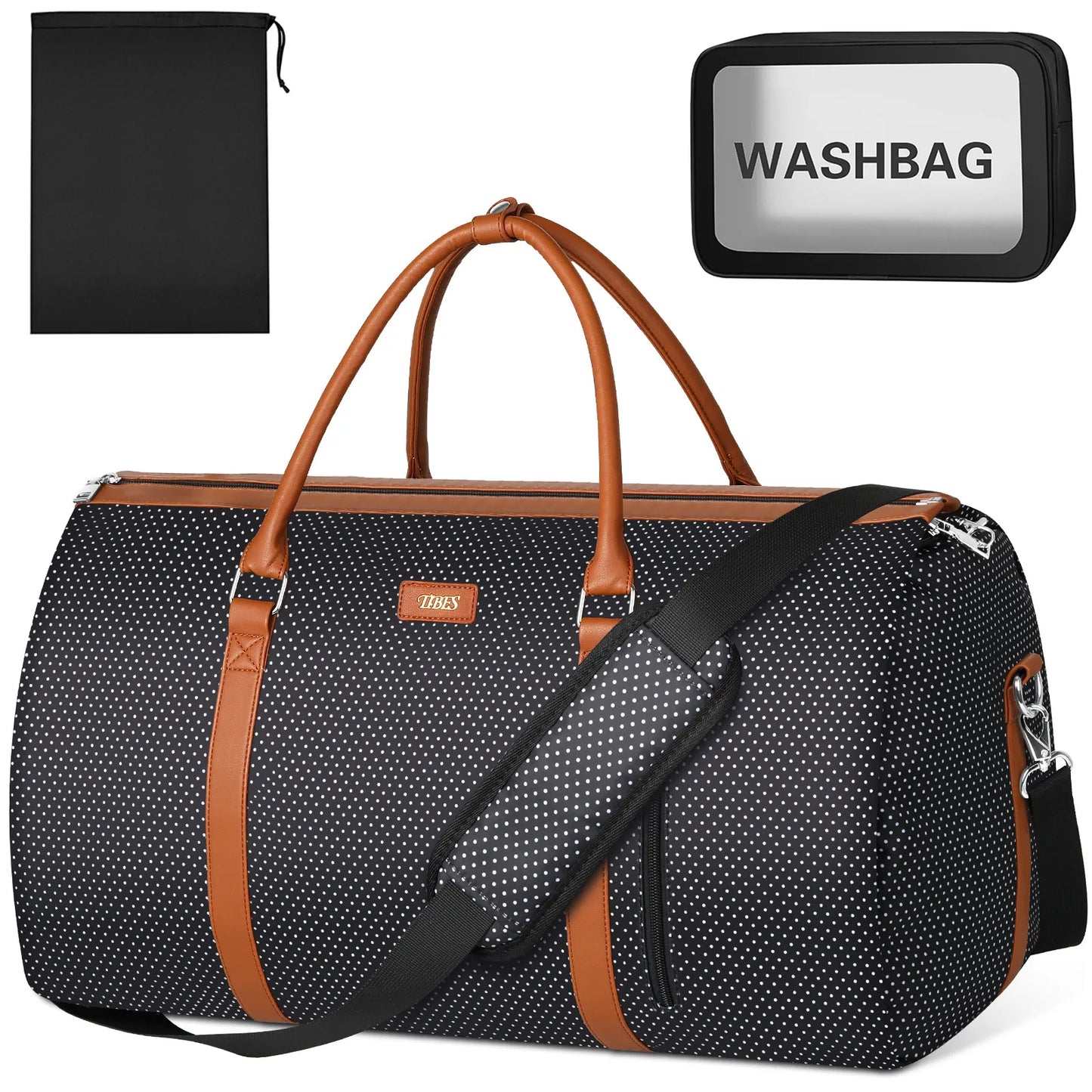 Garment Bag for Travel With Toiletry Pocket Convertible Carry On Weekender Bag Large Travel Duffel Bags 2 in 1 Hanging Suit Bag