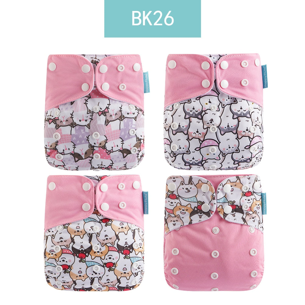 Baby Nappy 4Pcs/Set Diaper Cover Waterproof&Reusable Cloth Diaper