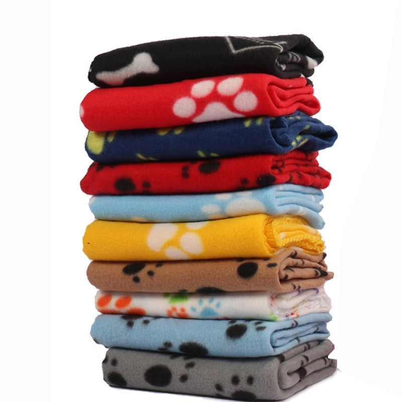Baby Warm Fleece Blanket Newborn Baby Boy Blankets Cartoon Blanket Pet Paw Print Design Mat Sofa Blanket Baby Bed Accessories