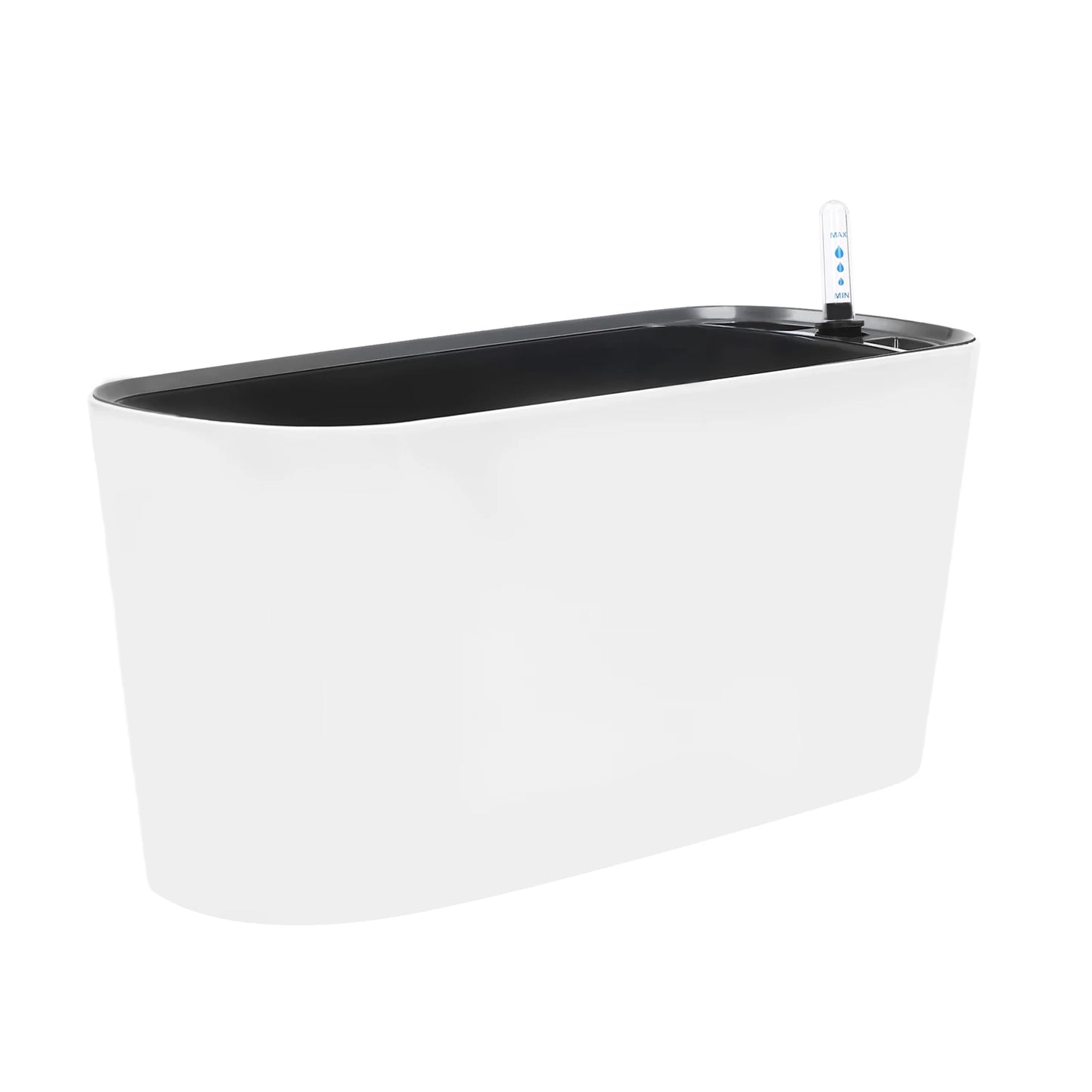 2 Sets of White Self-Watering Plastic Garden Pots Self Watering Planter Plants Flower Pot