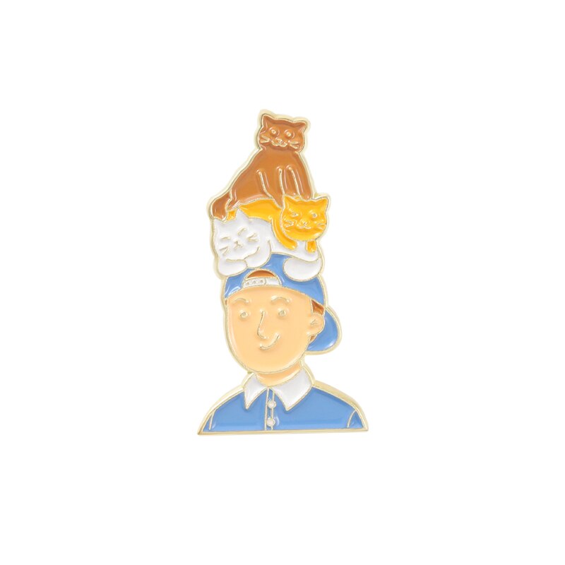 Cat Mom Dad Animal Enamel Pins Custom Cute Pets Cats Dogs Nurturance Series Brooch Lapel Badge Cartoon Jewelry Gift for Friend