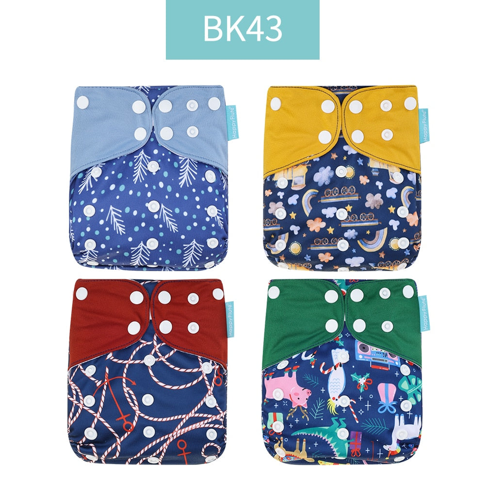 Baby Nappy 4Pcs/Set Diaper Cover Waterproof&Reusable Cloth Diaper