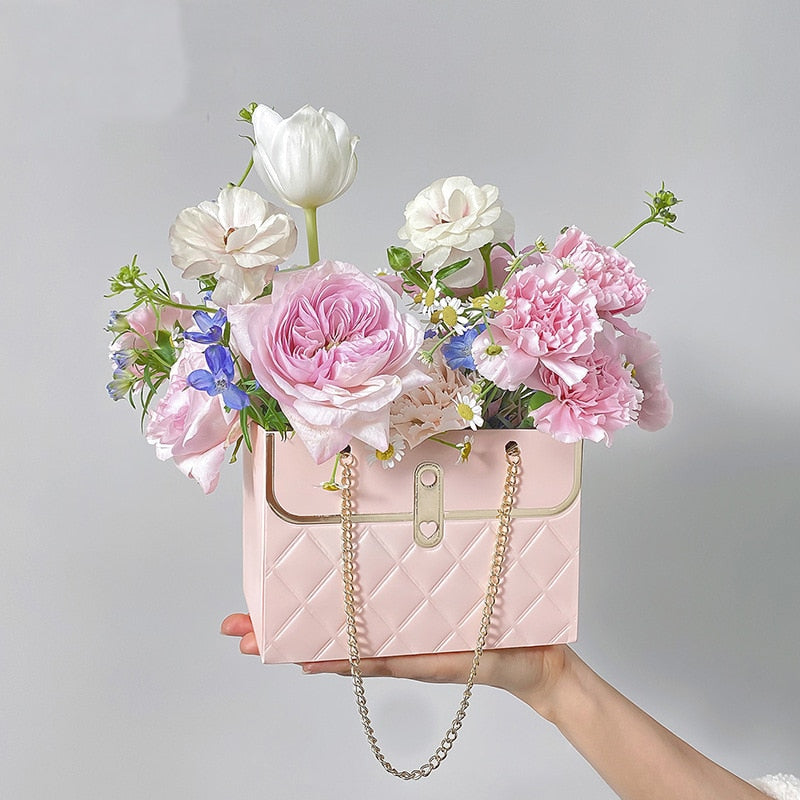 1Pcs Creative Hand Bag shape Rose Flower Packaging Box